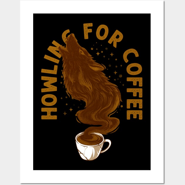 wolfie coffee Wall Art by spoilerinc